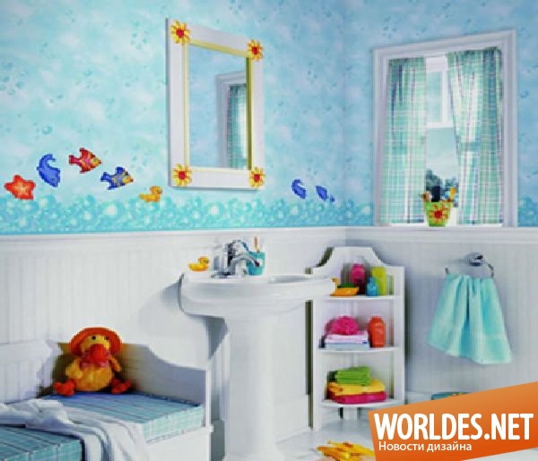 ванная комната для детей, детская ванная комната, детская ванная, ванная комната для ребенка, интерьер ванной комнаты для детей, интерьер ванной для детей, дизайн детской ванной
