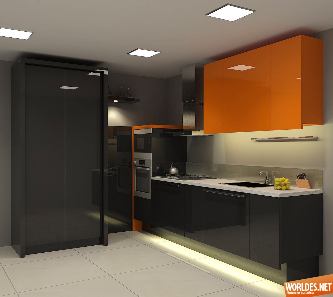 кухня в оранжевом цвете, дизайн кухни, интерьер кухни, интерьер оранжевой кухни, оранжевая кухня, дизайн оранжевой кухни