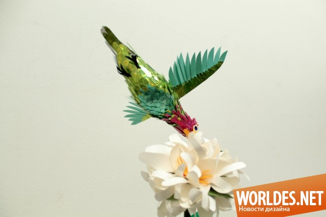 декоративный дизайн, поделки из бумаги, декорирование дома из бумаги, птицы из бумаги, декоративные бумажные птицы