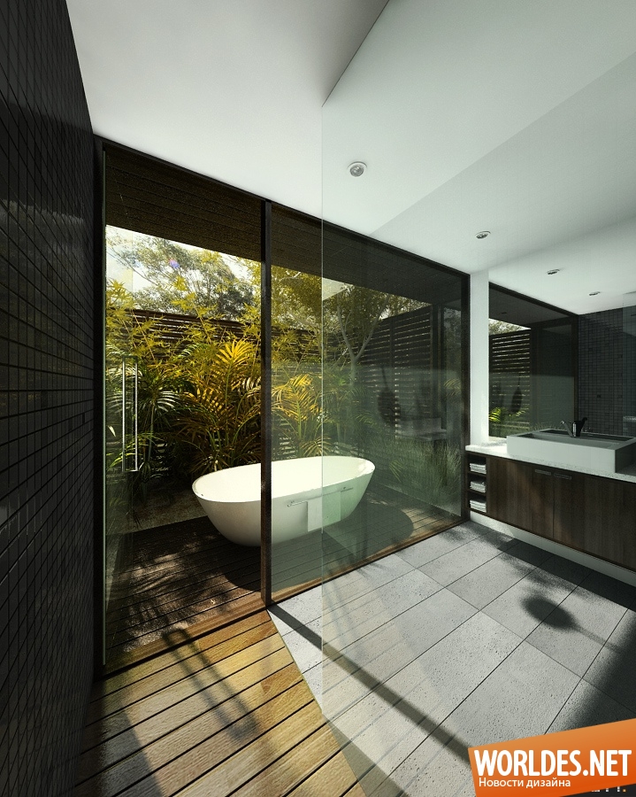 дизайн ванных комнат, ванные комнаты, красивые ванные комнаты, ванные комнаты с видом на природу, оригинальные ванные комнаты