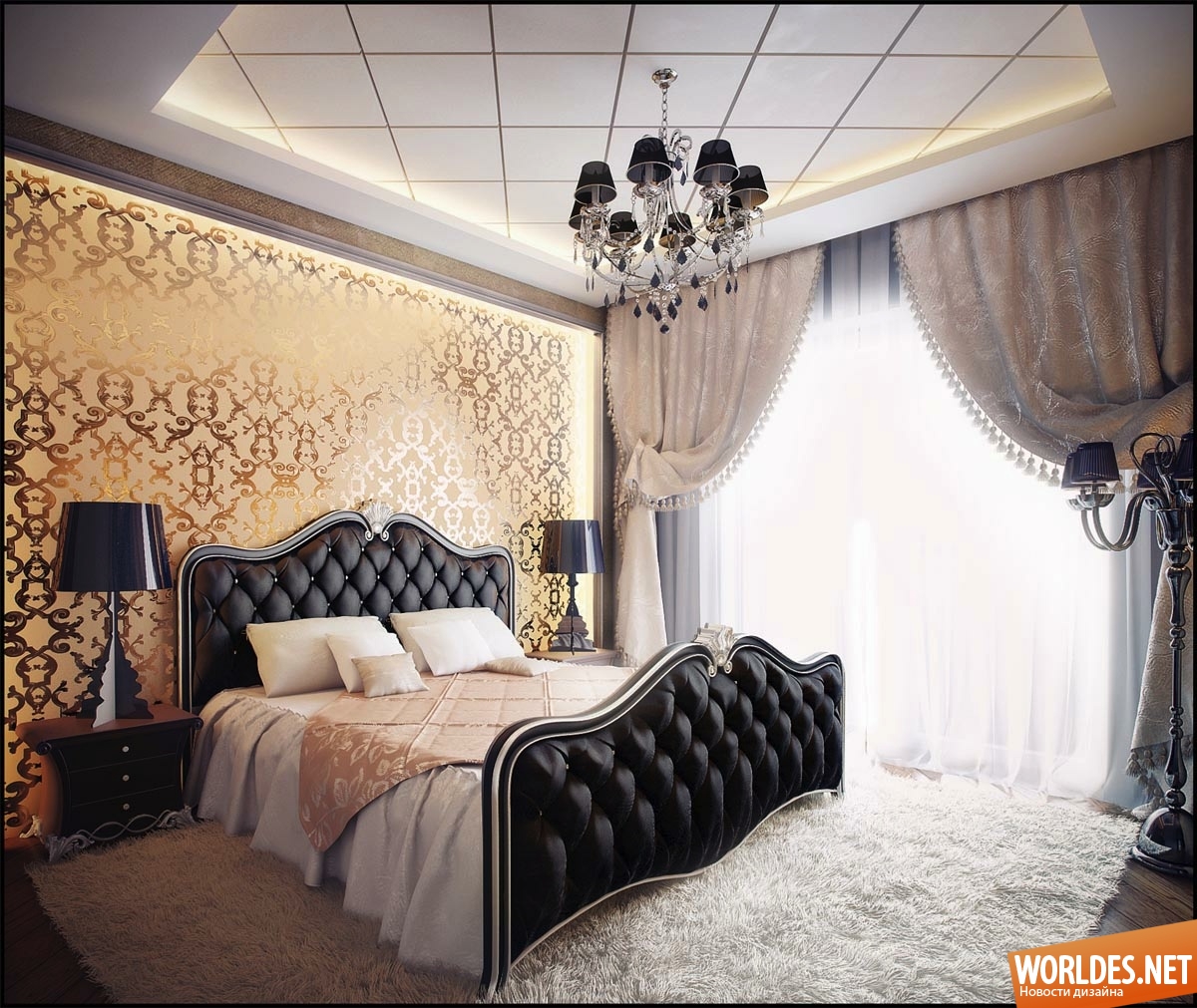 дизайн интерьера спален, спальни, изысканные спальни, элегантные спальни, роскошные спальни