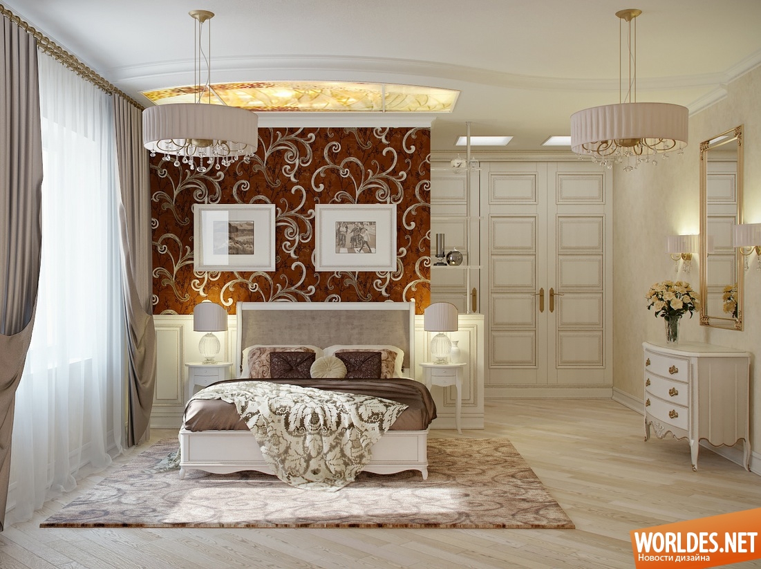дизайн интерьера спален, спальни, изысканные спальни, элегантные спальни, роскошные спальни