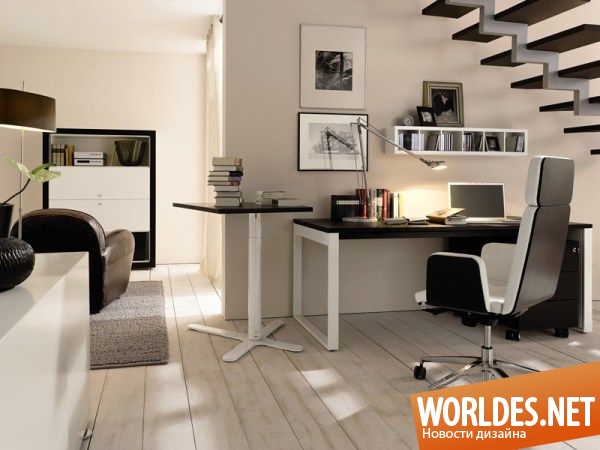 дизайн интерьеров, дизайн интерьера домашнего офиса, домашний офис, современный домашний офис