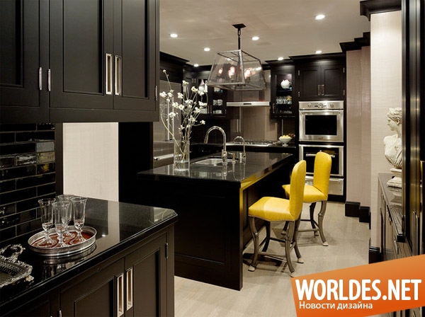 дизайн кухонной мебели, дизайн кухни, дизайн мебели для кухни, кухонная мебель, мебель для кухни в черном цвете