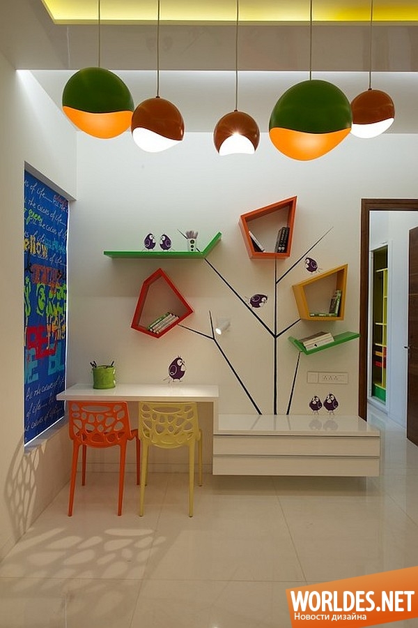 дизайн интерьеров, дизайн интерьера детской комнаты, детские комнаты, стильные детские комнаты, яркие детские комнаты