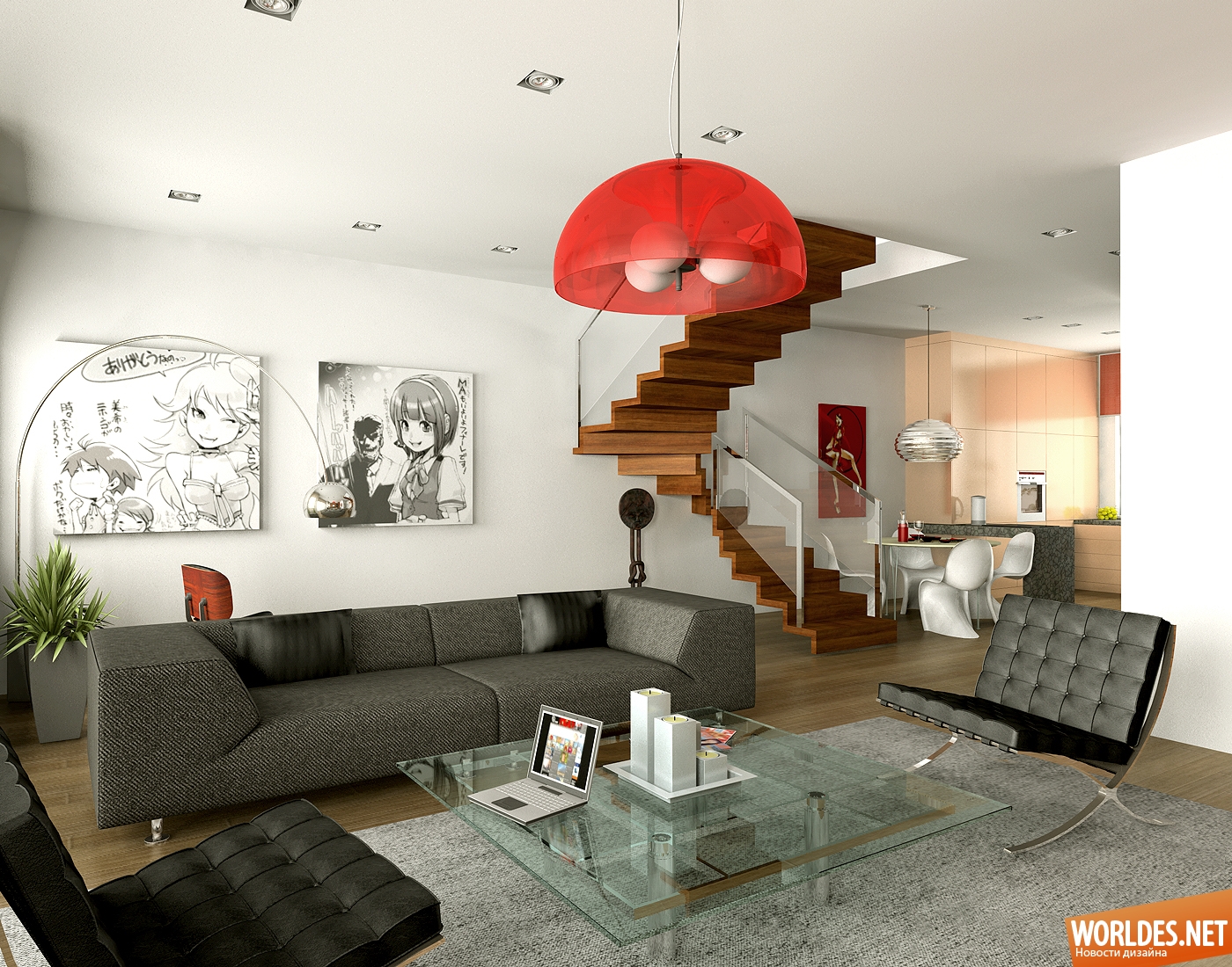 дизайн интерьеров, дизайн интерьера гостиных комнат, гостиные комнаты, стильные гостиные комнаты, гостиные в красно-белых цветах