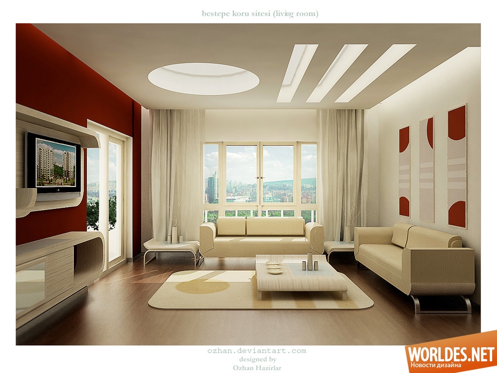 дизайн интерьеров, дизайн интерьера гостиных комнат, гостиные комнаты, стильные гостиные комнаты, гостиные в красно-белых цветах