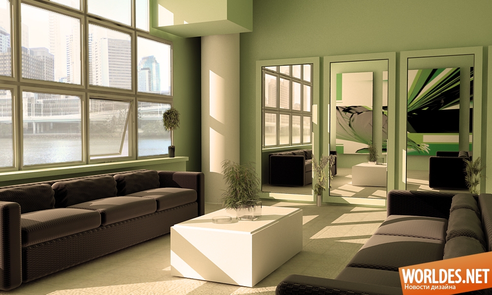 дизайн интерьеров, дизайн интерьера гостиной, гостиные комнаты, стильные гостиные, гостиные в зеленых оттенках, зеленые гостиные