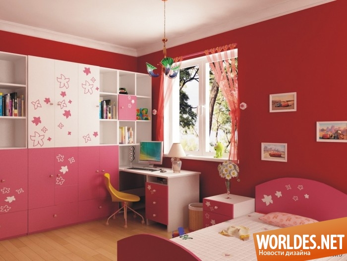 дизайн интерьеров, дизайн детских комнат, дизайн комнат для девочек, комнаты для девочек, детские комнаты для девочек