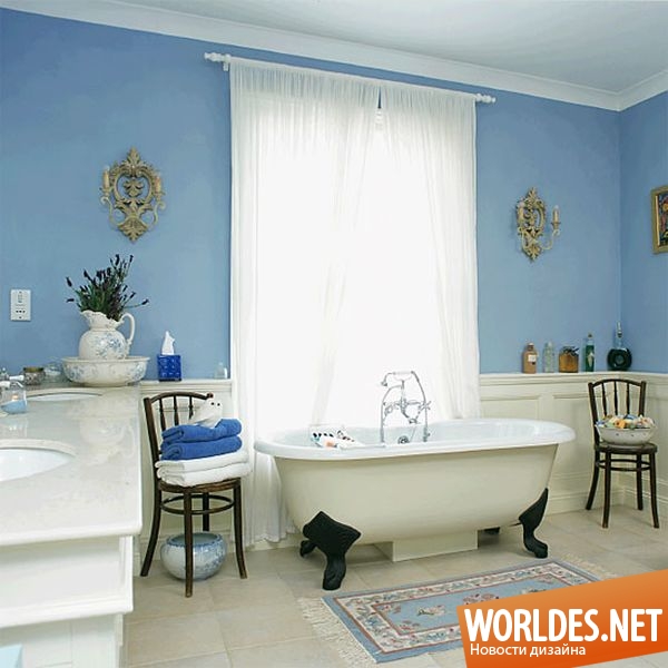 дизайн ванной комнаты, современная ванная комната, ванная комната в синем цвете, ванные комнаты в синих оттенках