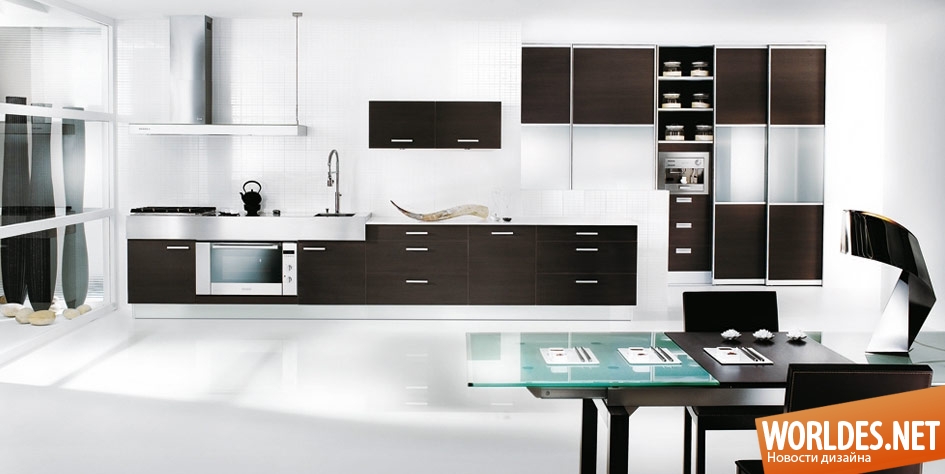 дизайн кухонь, кухни, современные кухни, кухни в черно-белом цвете, элегантные кухни, уютные кухни, стильные кухни
