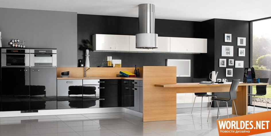 дизайн кухонь, кухни, современные кухни, кухни в черно-белом цвете, элегантные кухни, уютные кухни, стильные кухни