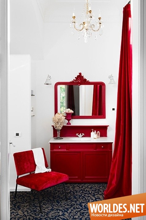 дизайн ванных комнат, современные ванные комнаты, стильные ванные комнаты, красные ванные комнаты, черные ванные комнаты, белые ванные комнаты