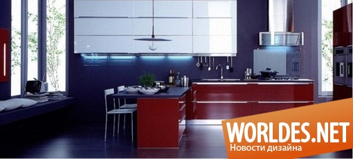 дизайн кухонь, кухни в синих оттенках, современные кухни, стильные кухни, яркие кухни, красивые кухни
