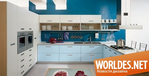 дизайн кухонь, кухни в синих оттенках, современные кухни, стильные кухни, яркие кухни, красивые кухни