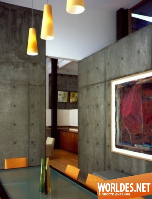 дизайн интерьеров, интерьеры оформлены бетоном, бетонные стены в интерьере, бетон как материал для оформления интерьера