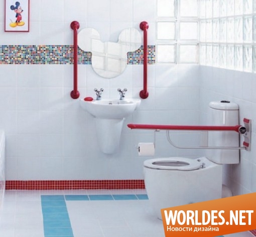 дизайн ванной комнаты, ванные комнаты, детские ванные комнаты, яркие ванные комнаты, сказочные ванные комнаты