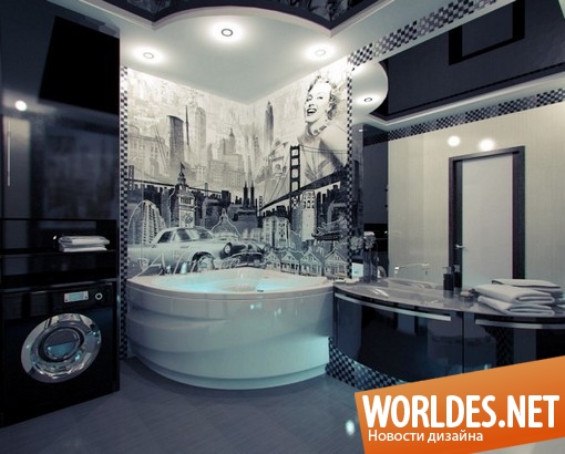 дизайн ванных комнат, ванные комнаты, коллекция ванных комнат, ванные комнаты различных стран мира, разнообразные ванные комнаты