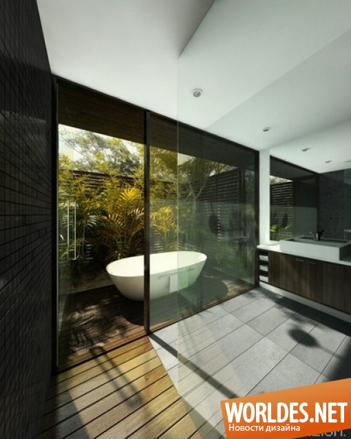 дизайн ванной комнаты, стильные ванные комнаты, современные ванные комнаты, красивые ванные комнаты, ванные комнаты с красивым видом за окном