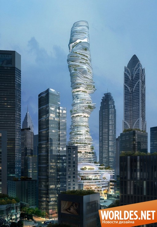 дизайн небоскребов, архитектурный дизайн, футуристические небоскребы, современные небоскребы