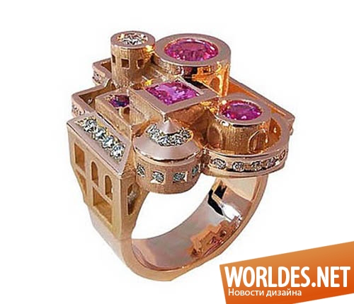 дизайн колец, уникальные кольца, архитектурные кольца, красивые кольца, оригинальные кольца