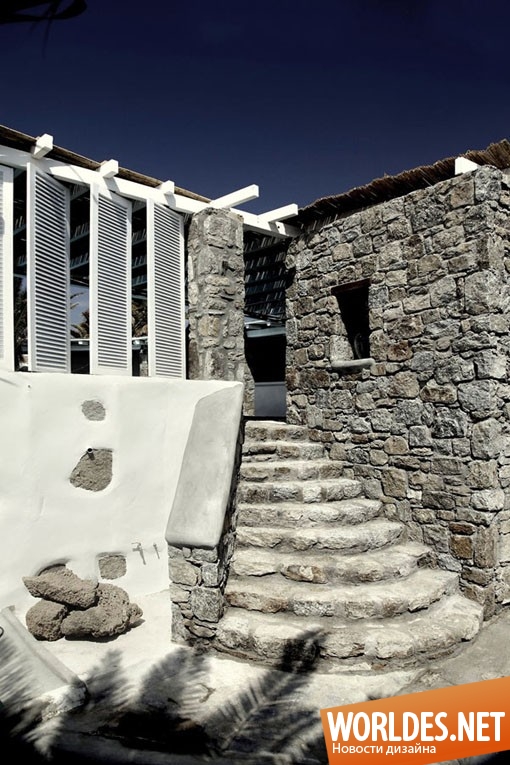 дизайн отеля, красивый отель, великолепный отель, отель на греческом острове Миконос, стильный отель