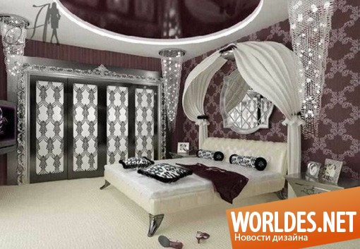 дизайн спален, дизайн интерьера спален, роскошные спальни, спальни в гламурном стиле