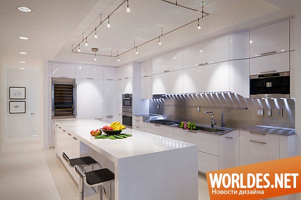 дизайн кухонь, освещение на кухне, освещение кухонь, неоновое освещение в кухне, неоновые светильники