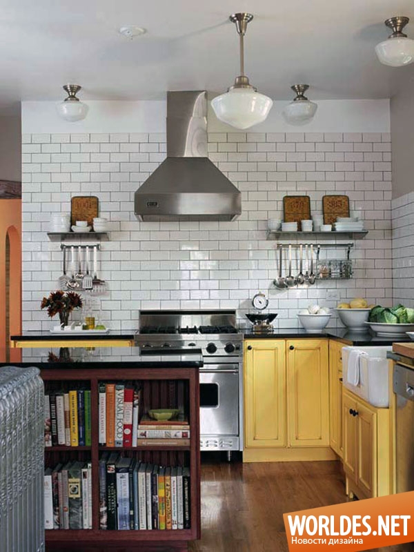 дизайн кухонь, современные кухни, нестандартное оформление кухонь, нетрадиционные кухни, интересная плитка в кухне