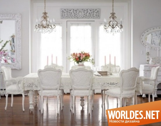 женственные столовые, столовые в женственном стиле, романтические столовые