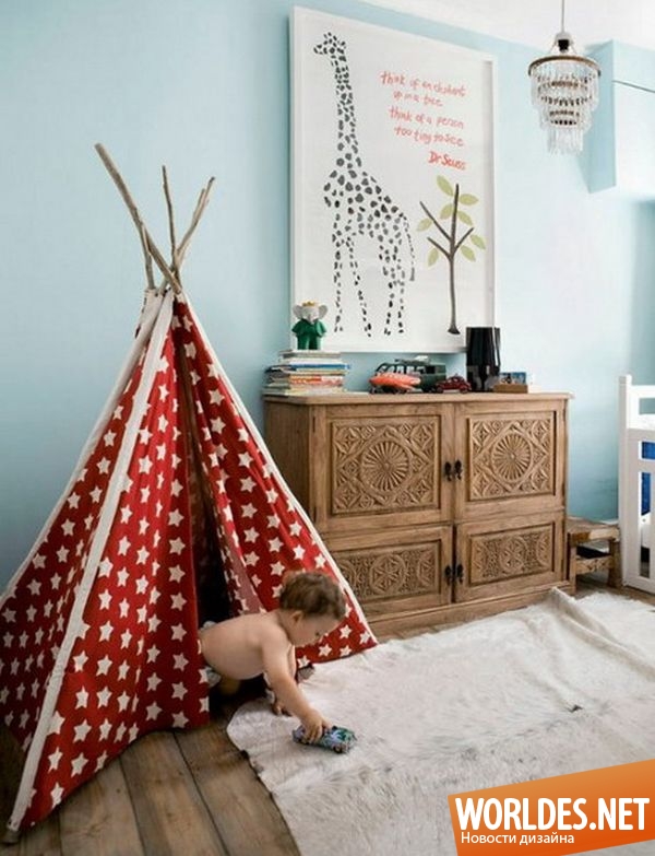 дизайн детской комнаты, палатки для детской комнаты, интересные палатки для детской комнаты, яркие палатки для детской комнаты