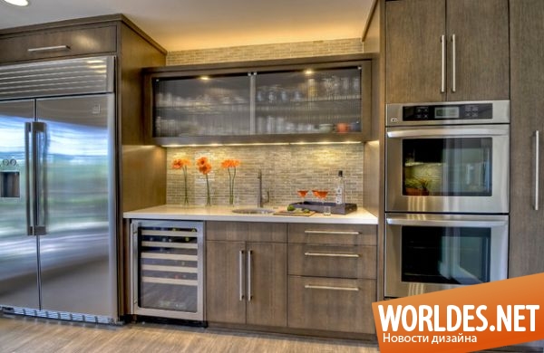 дизайн кухни, современная кухня, мебель для кухни, шкафы для кухни, современные кухонные шкафы, кухонные шкафы со стеклянными дверцами