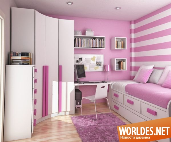 стильные комнаты для девочек, комнаты для девочек в розовом цвете, розовые комнаты для девочек