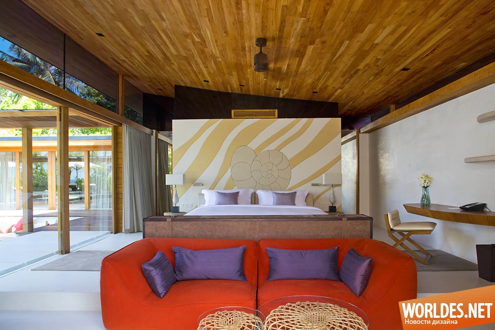 дизайн курорта, курорт на Мальдивах, курортные виллы, впечатляющие виллы