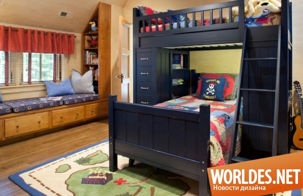 детские комнаты, современные детские комнаты, стильные детские комнаты, детские комнаты в синем цвете, интересные детские комнаты