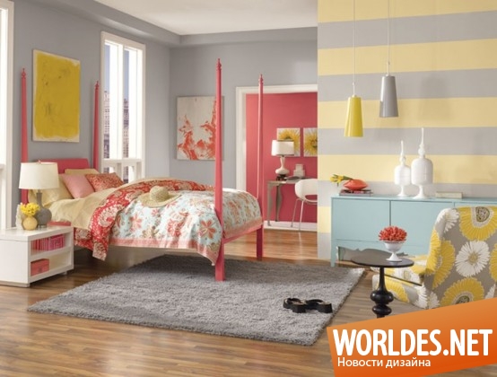 дизайн спален, солнечные спальни, светлые спальни, яркие спальни, спальни с желтыми элементами