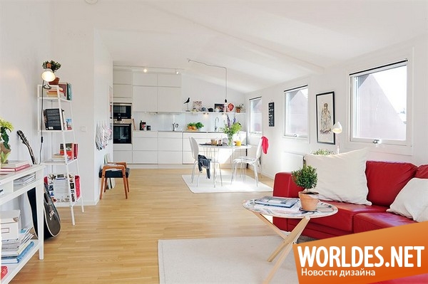дизайн квартиры, современная квартира, мансарда, стильная квартира, светлая квартира, просторная квартира, мансарда с молодежной атмосферой