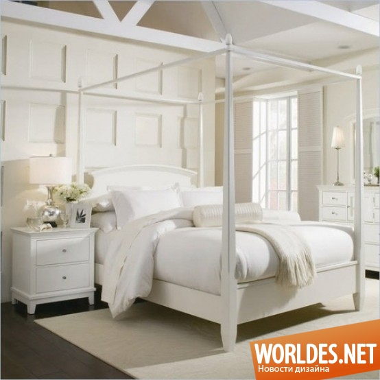 дизайн спален, спальни в белом цвете, белые спальни, стильные спальни, светлые спальни
