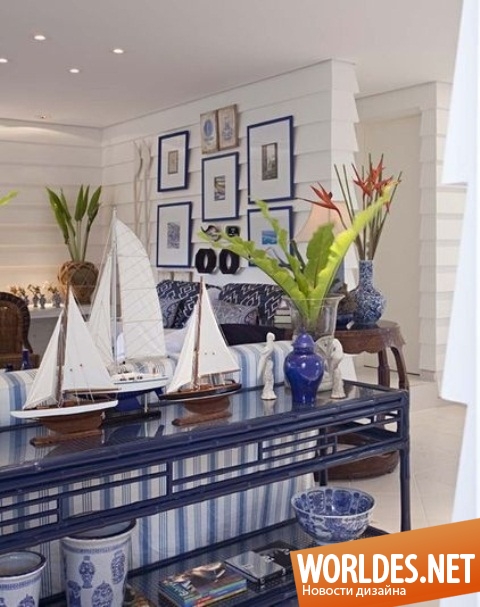 современные гостиные, стильные гостиные, красивые гостиные, дизайнерские гостиные, гостиные с морской тематикой