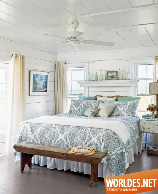 дизайн спален, спальни с морской тематикой, спальни в морском стиле, интерьеры в морском стиле