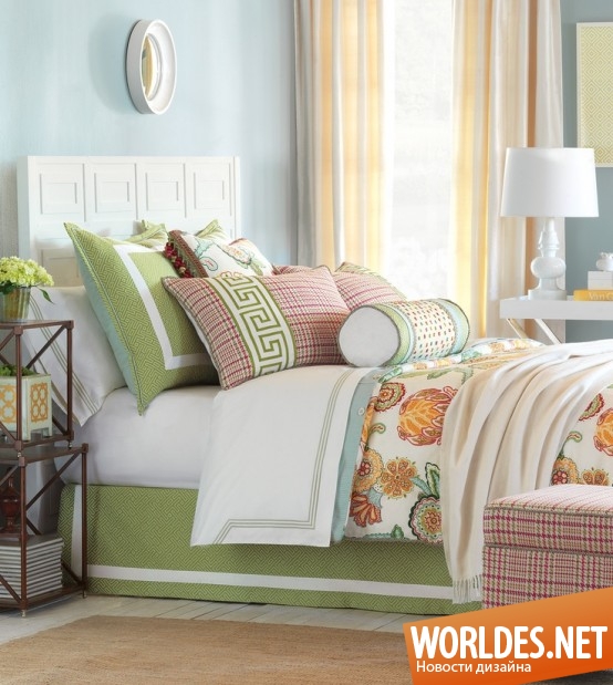 дизайн спальни, идеи спален, спальни с зелеными акцентами, зеленые спальни