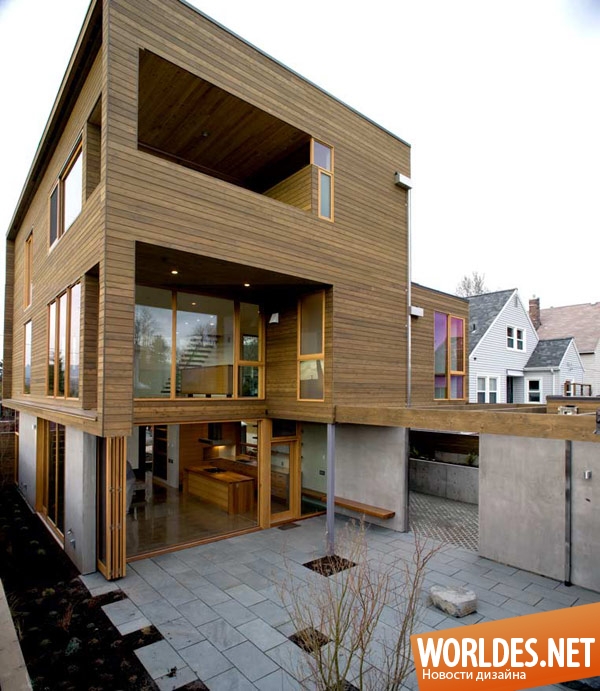 современный дом, стильный дом, дом из дерева, дерево как материал для дома, деревянный дом, просторный дом, уютный дом