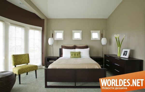 современная спальня, яркие спальни, вдохновляющие идеи для спален, цветные спальни
