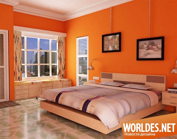современная спальня, яркие спальни, вдохновляющие идеи для спален, цветные спальни