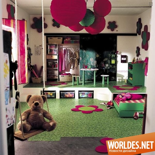 дизайн детских комнат, детские игровые комнаты, яркие игровые комнаты, интересные игровые комнаты