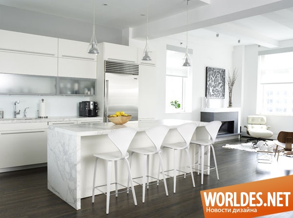 дизайн кухонь, кухни в белом цвете, стильные кухни, современные кухни, светлые кухни