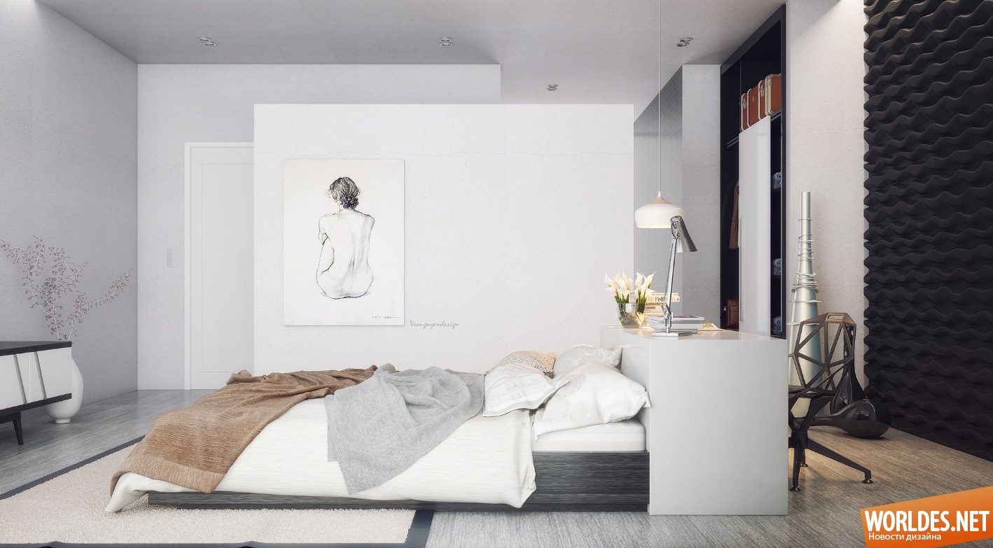 дизайн спален, спальни в нейтральной палитре, нейтральные цвета в спальни, современные спальни