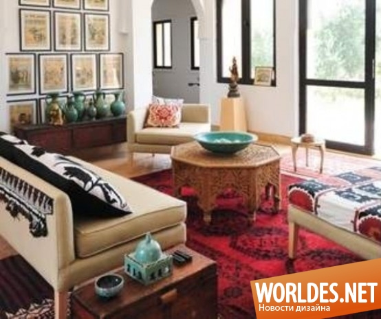дизайн гостиных, яркие гостиные, изысканные гостиные, стильные гостиные, гостиные в марокканском стиле, гостиные в стиле Марокко