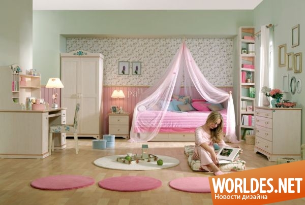 комнаты для девочек, комнаты для девочек в розовом цвете, розовые комнаты, спальни для девочек