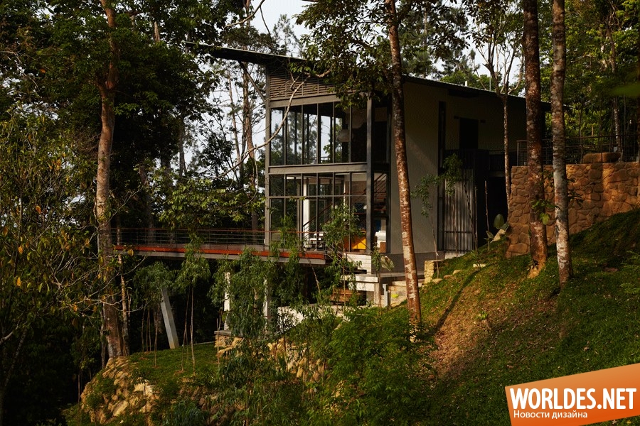 дизайн дома, дом в тропическом лесу, уникальный дом, современный дом, красивый дом, просторный дом